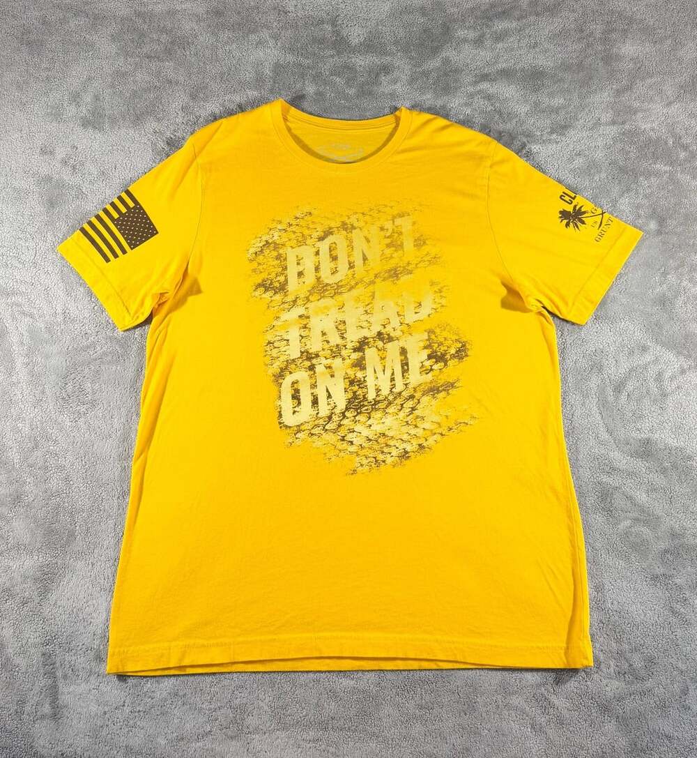 Grunt Style Club Don't Tread On Me T-Shirt Size X-Large Yellow Cotton